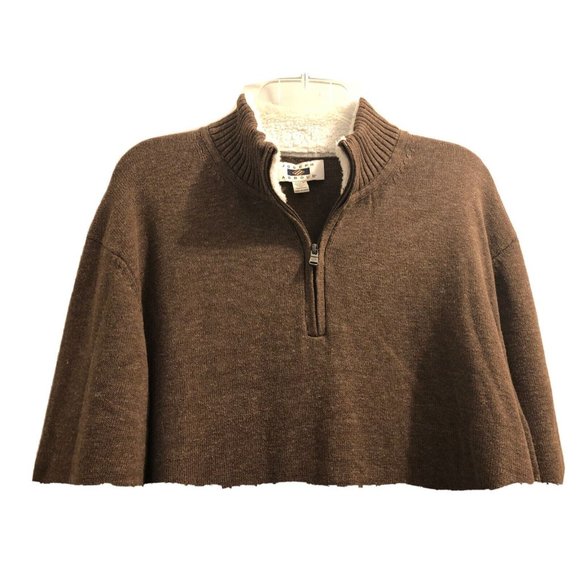 Joseph Abboud 1/4 Zip Fleece Collar Brown Sweater 2XLT - Picture 2 of 4